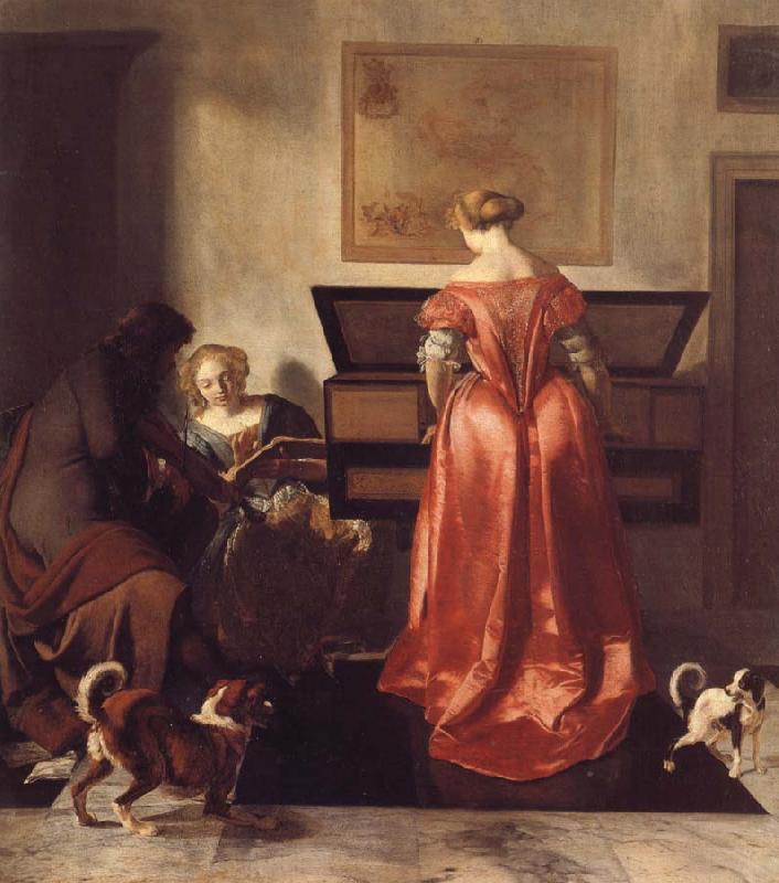 OCHTERVELT, Jacob A Woman Playing a Virgind,AnotherSinging and a man Playing a Violin